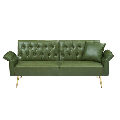 Canapé-lit en similicuir de 171 cm avec accoudoirs réglables - 171 cm de largeur x 84 cm de profondeur x 80 cm de hauteur