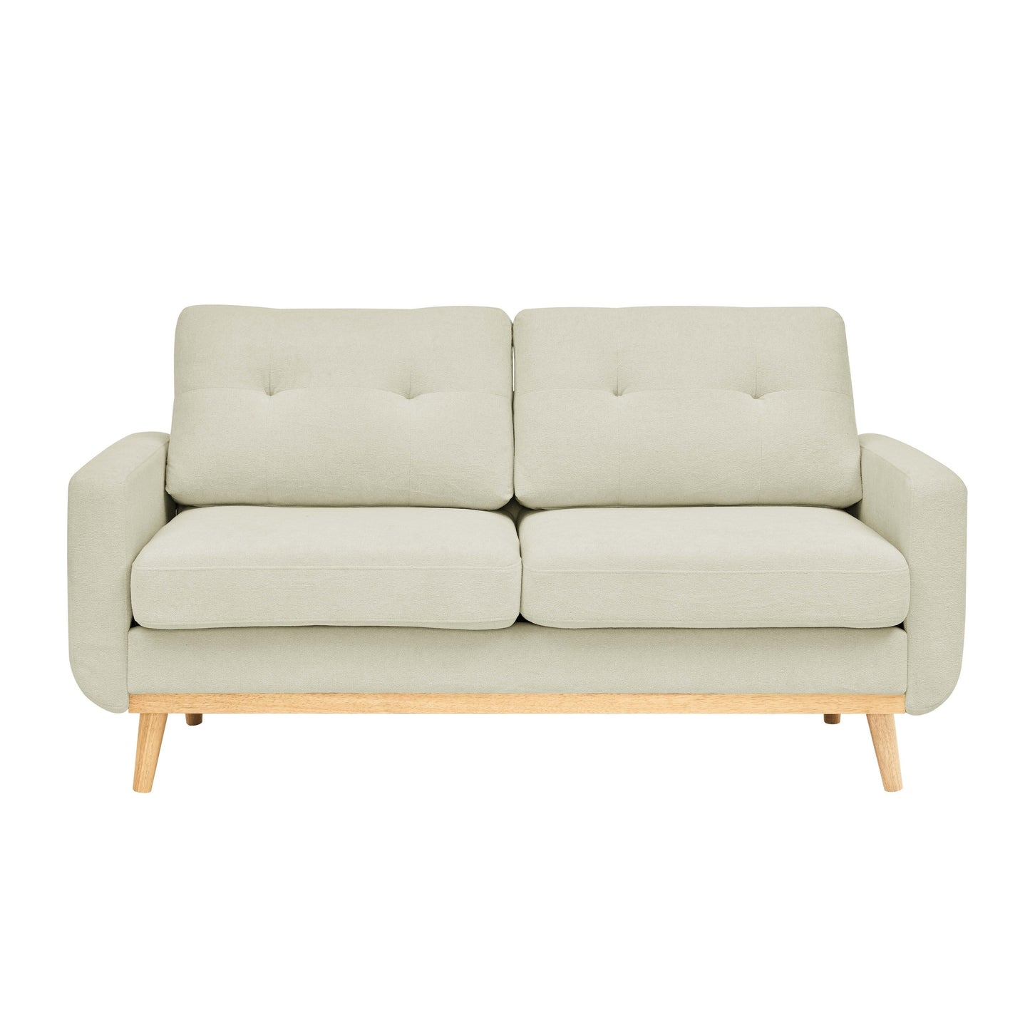 Causeuse capitonnée style milieu de siècle avec pieds en bois - 29,5 po x 67,7 po x 34,6 po