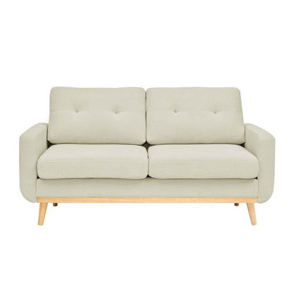 Causeuse capitonnée style milieu de siècle avec pieds en bois - 29,5 po x 67,7 po x 34,6 po