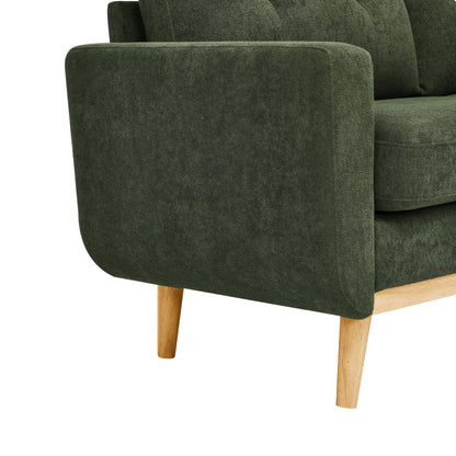 Canapé causeuse capitonné moderne du milieu du siècle de 67,7 po de large avec pieds en bois