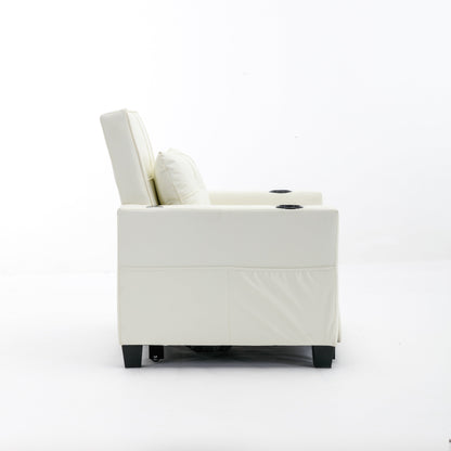 Canapé convertible 3 en 1 en similicuir 68.12 avec ports USB et tissu résistant à l'usure pour le salon