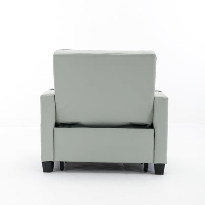 Canapé convertible 3 en 1 en similicuir 68.12 avec ports USB et tissu résistant à l'usure pour le salon