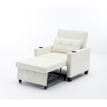 Canapé convertible 3 en 1 en similicuir 68.12 avec ports USB et tissu résistant à l'usure pour le salon