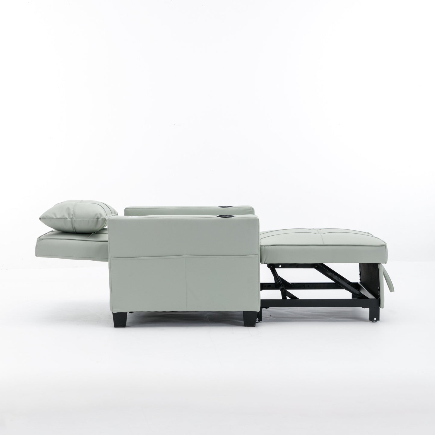 Canapé convertible 3 en 1 en similicuir 68.12 avec ports USB et tissu résistant à l'usure pour le salon