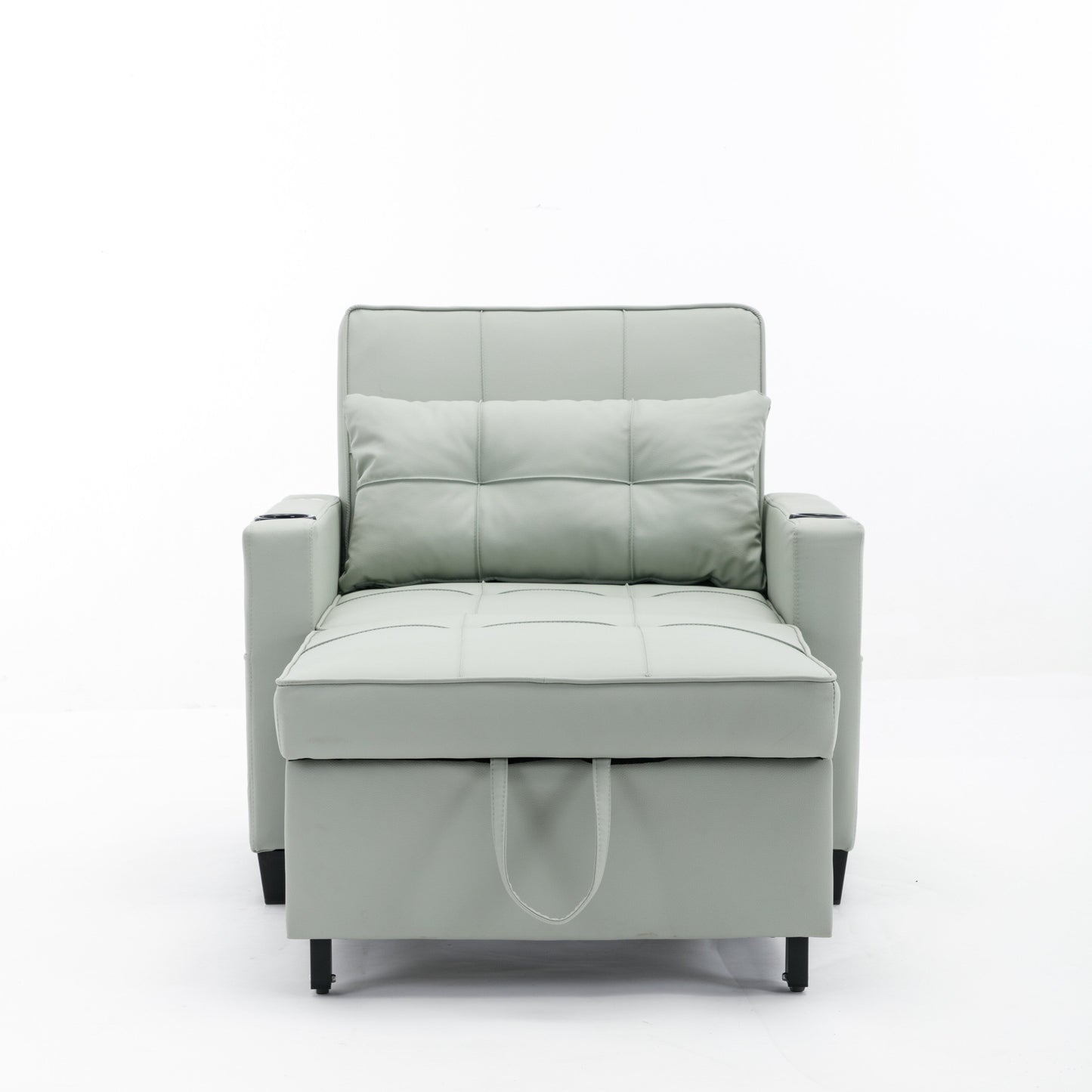 Canapé convertible 3 en 1 en similicuir 68.12 avec ports USB et tissu résistant à l'usure pour le salon