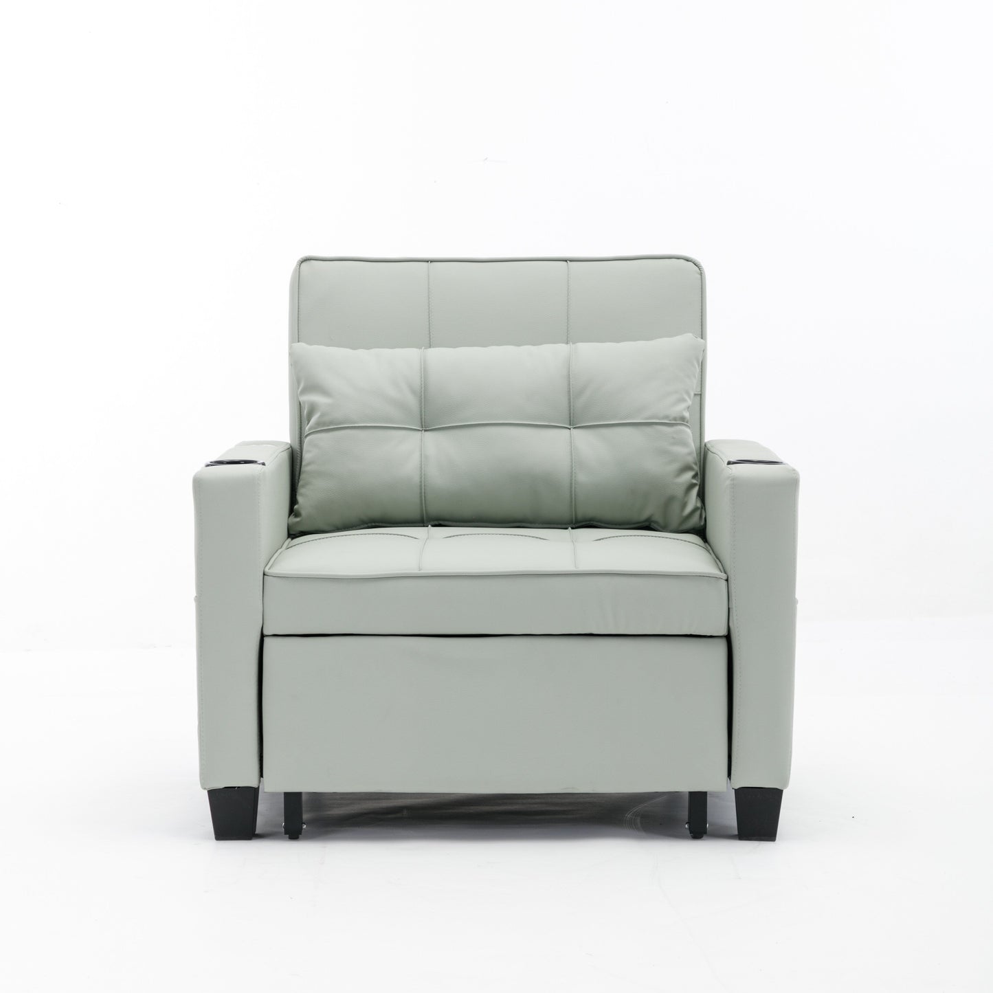 Canapé convertible 3 en 1 en similicuir 68.12 avec ports USB et tissu résistant à l'usure pour le salon