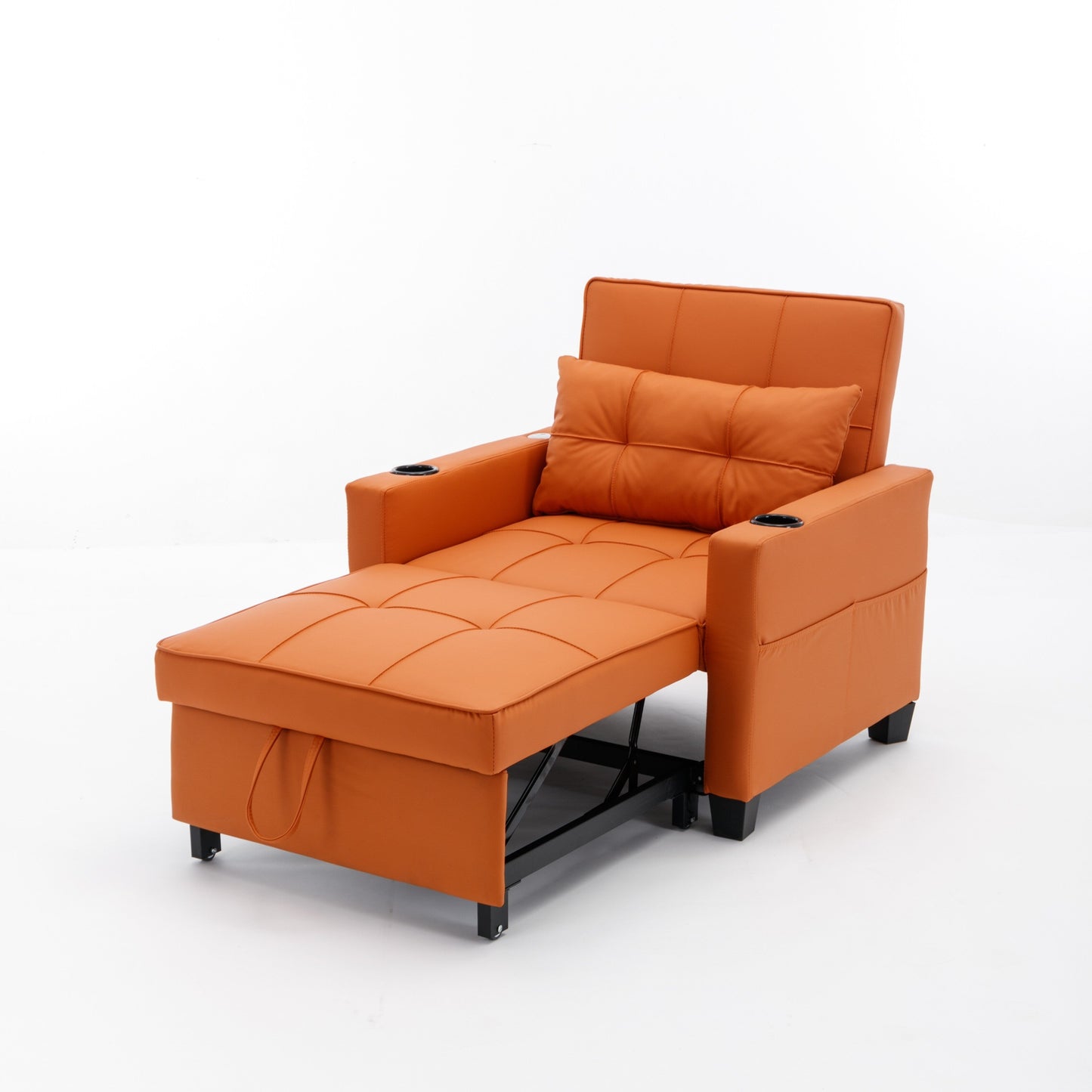 Canapé convertible 3 en 1 en similicuir 68.12 avec ports USB et tissu résistant à l'usure pour le salon