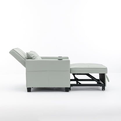 Canapé convertible 3 en 1 en similicuir 68.12 avec ports USB et tissu résistant à l'usure pour le salon
