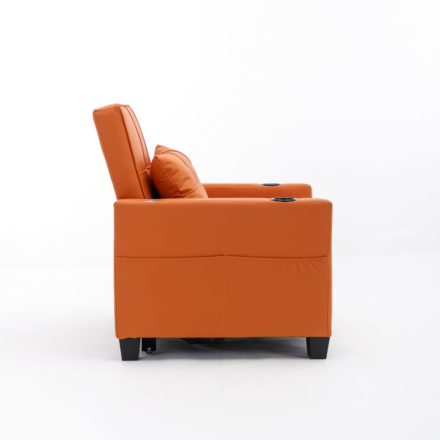 Canapé convertible 3 en 1 en similicuir 68.12 avec ports USB et tissu résistant à l'usure pour le salon