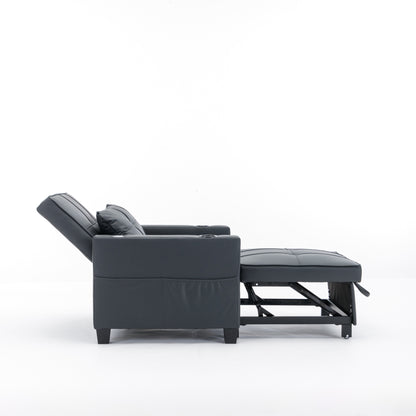 Canapé convertible 3 en 1 en similicuir 68.12 avec ports USB et tissu résistant à l'usure pour le salon