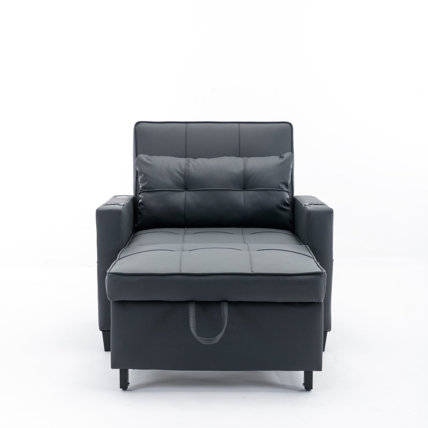 Canapé convertible 3 en 1 en similicuir 68.12 avec ports USB et tissu résistant à l'usure pour le salon