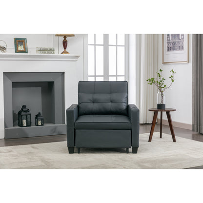 Canapé convertible 3 en 1 en similicuir 68.12 avec ports USB et tissu résistant à l'usure pour le salon