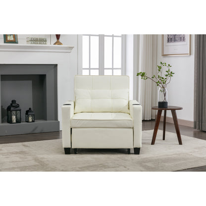 Canapé convertible 3 en 1 en similicuir 68.12 avec ports USB et tissu résistant à l'usure pour le salon