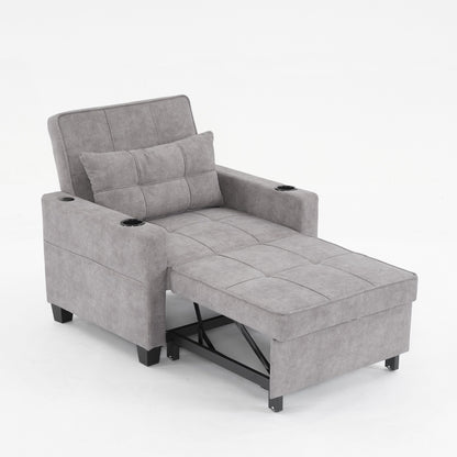 Canapé convertible 3 en 1 Tech Clothr 68.12 avec ports USB et résistant à l'usure pour le salon