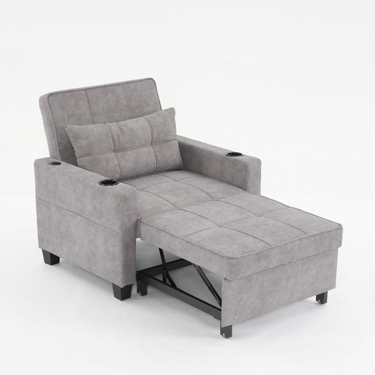 Canapé convertible 3 en 1 Tech Clothr 68.12 avec ports USB et résistant à l'usure pour le salon