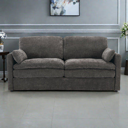 Canapé 2 places en chenille 68.1 avec coussins double épaisseur pour le salon