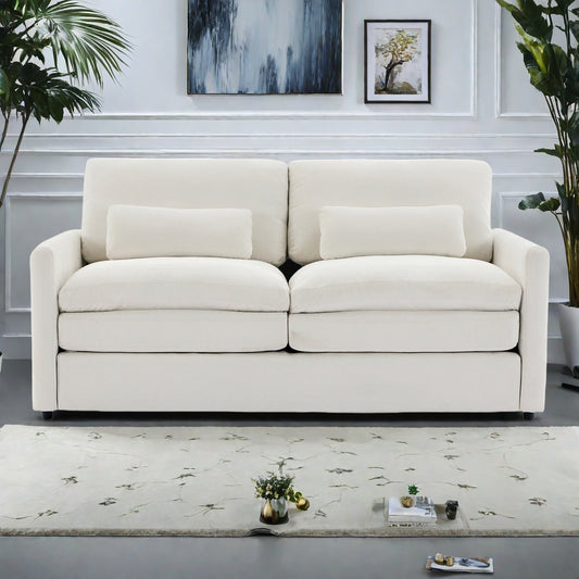Canapé 2 places en chenille 68.1 avec coussins double épaisseur pour le salon