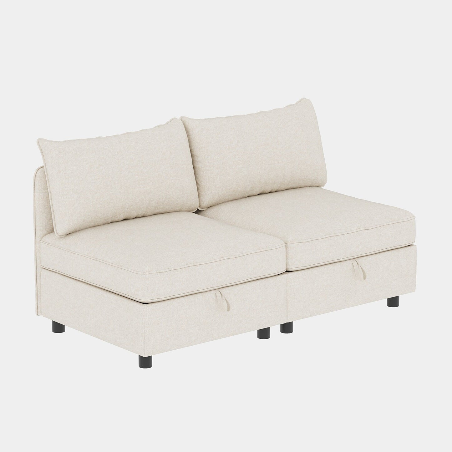 Causeuse en chenille de style milieu du siècle avec rangement dissimulé et capacité de 250 lb