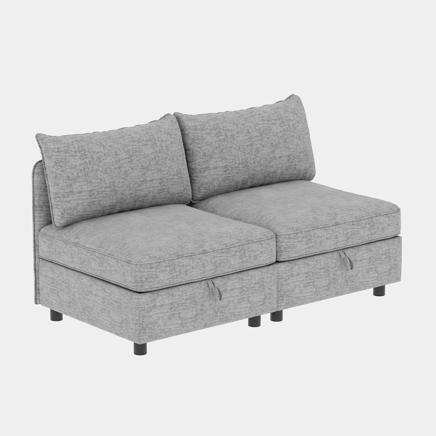 Causeuse en chenille de style milieu du siècle avec rangement dissimulé et capacité de 250 lb