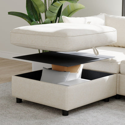 Causeuse en chenille de style milieu du siècle avec rangement dissimulé et capacité de 250 lb
