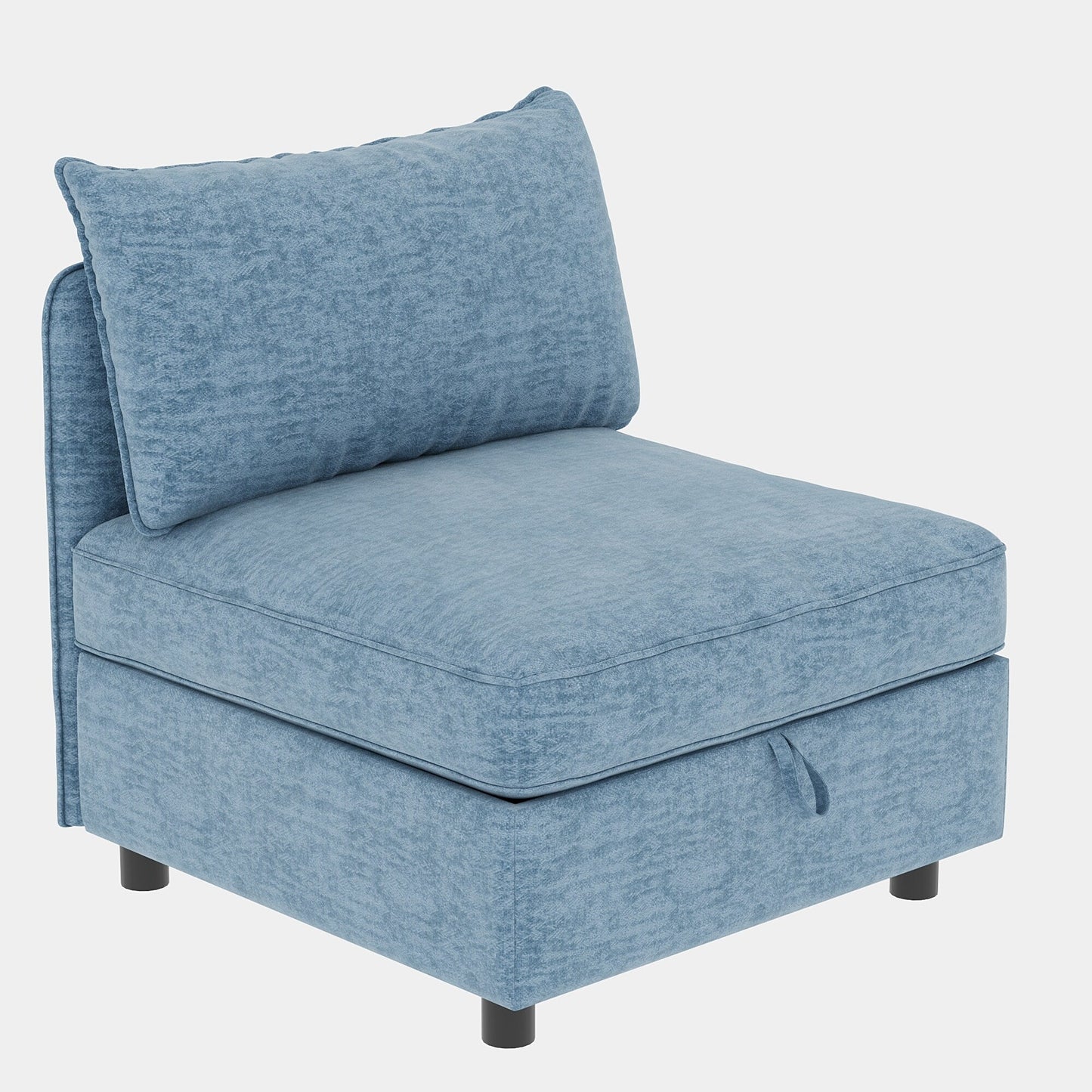 Causeuse en chenille de style milieu du siècle avec rangement dissimulé et capacité de 250 lb