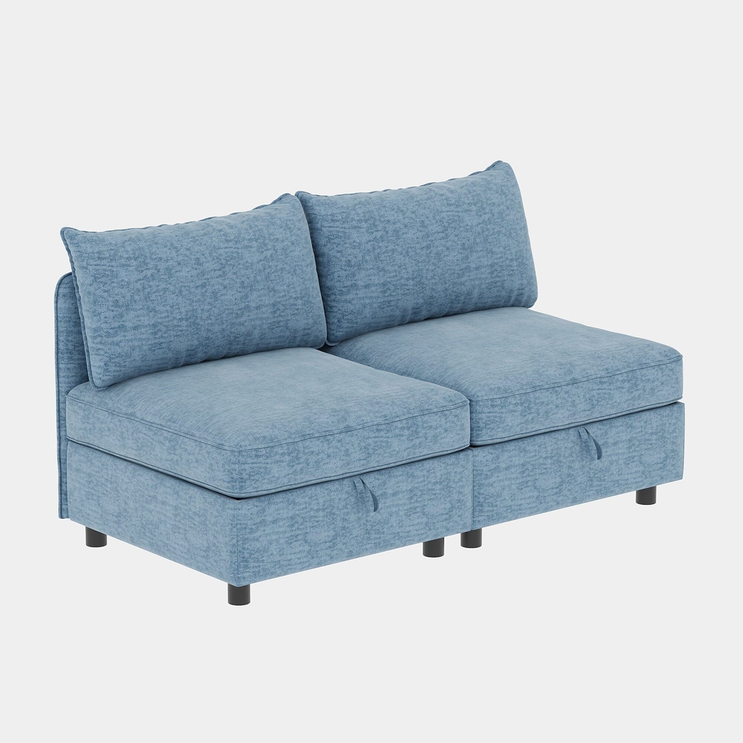 Causeuse en chenille de style milieu du siècle avec rangement dissimulé et capacité de 250 lb