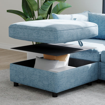 Causeuse en chenille de style milieu du siècle avec rangement dissimulé et capacité de 250 lb