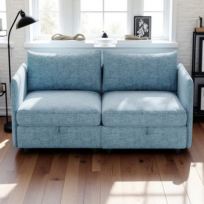 Causeuse en chenille de style milieu du siècle avec rangement dissimulé et capacité de 250 lb