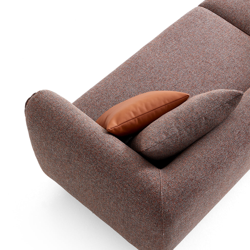 Chas Tangerine Polyester Linen Loveseat
