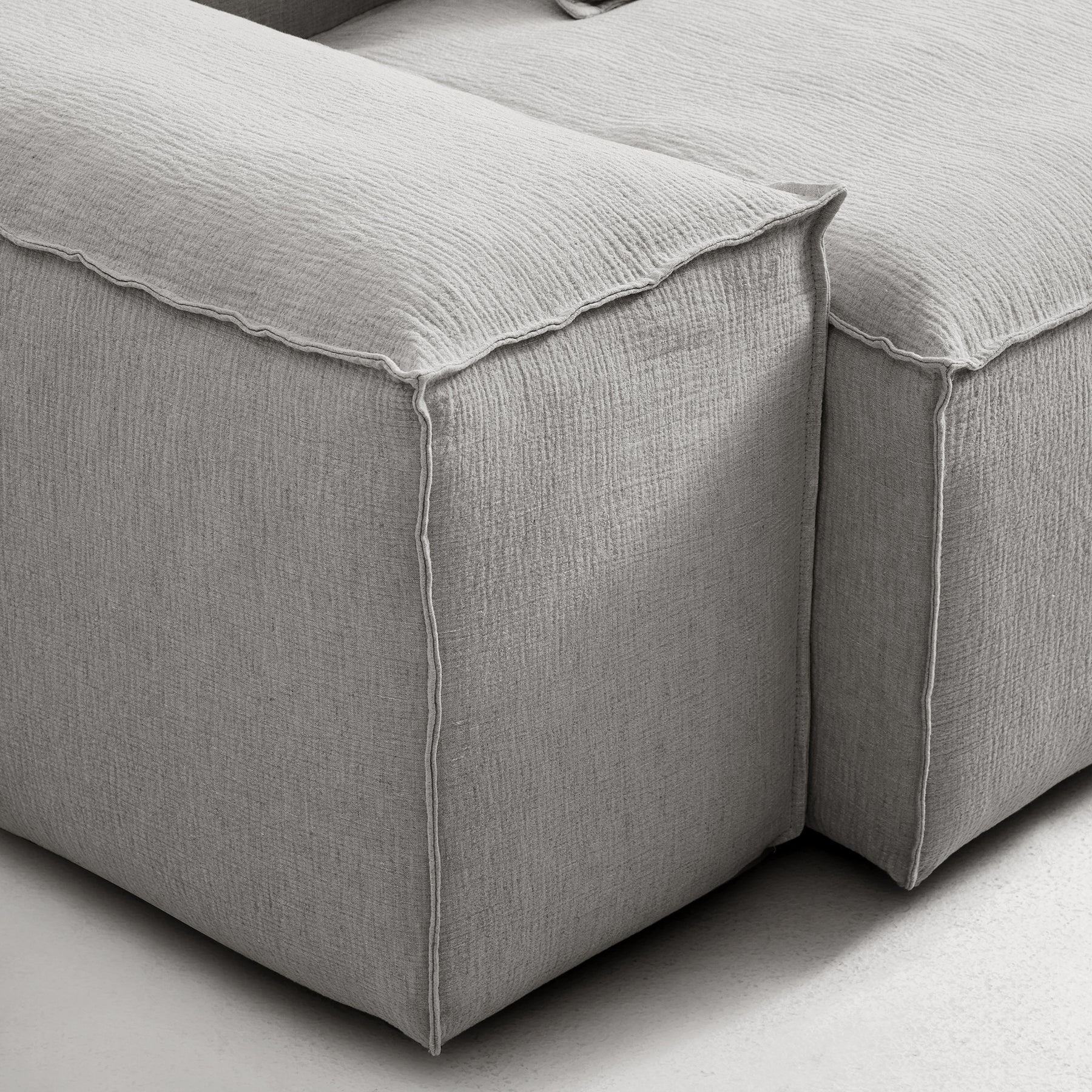 Canapé sectionnel blanc modulaire Freedom à extrémité ouverte