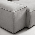 Canapé sectionnel modulaire Freedom kaki à extrémité ouverte