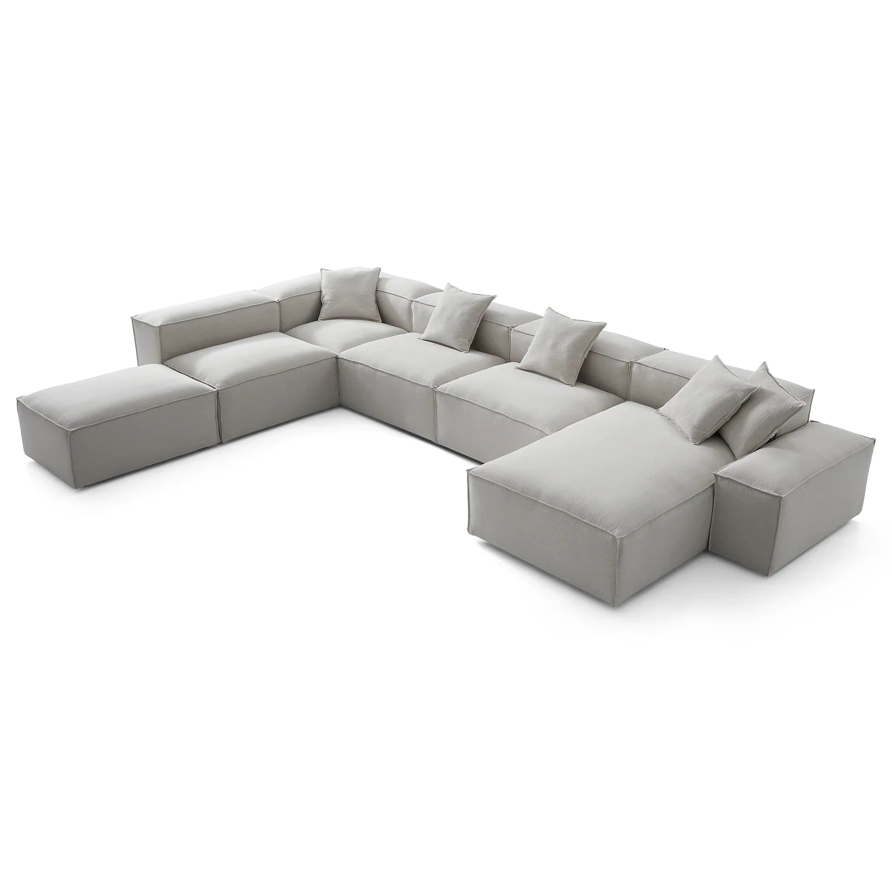 Canapé sectionnel modulaire Freedom kaki à extrémité ouverte