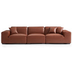 Ensemble de canapés modulaires en cuir marron Domus