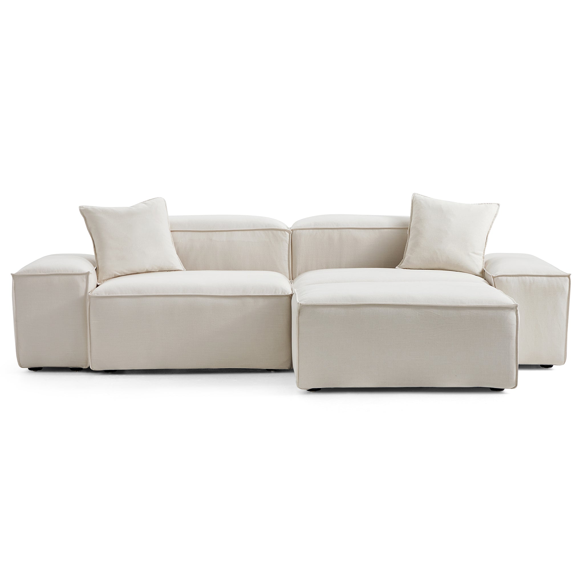 Freedom Modular Beige Sofa with Ottoman