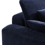 Le canapé et le pouf bleu marine Empress