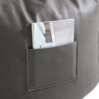 Pouf Litton en cuir gris