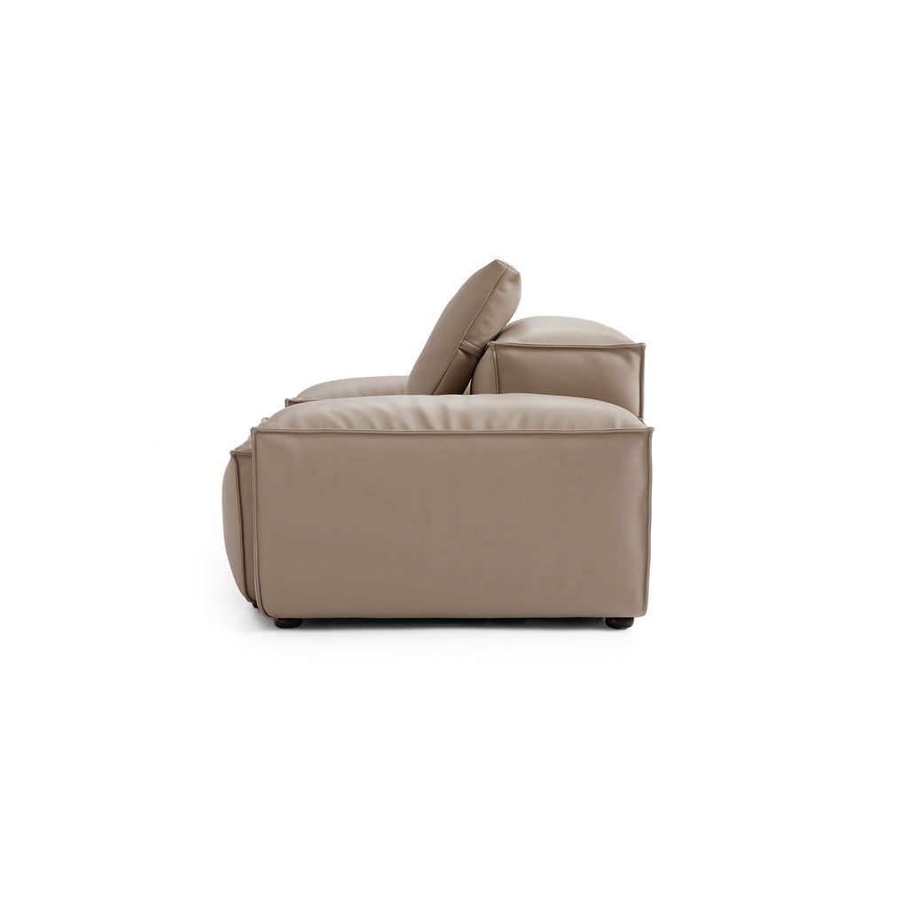 Cube Modular Black Genuine Leather Armchair