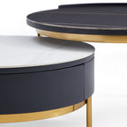 Ensemble de tables basses nobles dorées