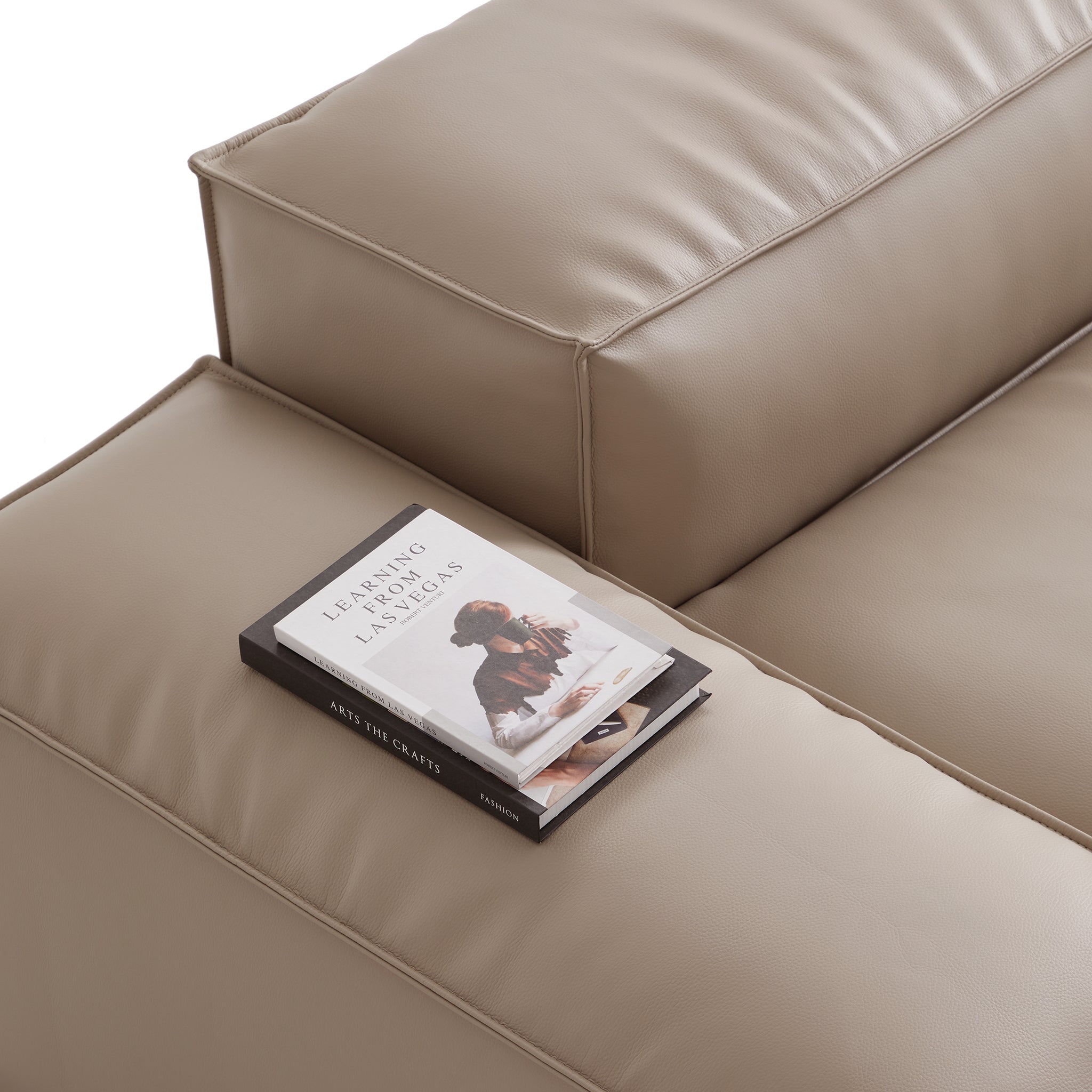 Cube Modular Black Genuine Leather Sofa