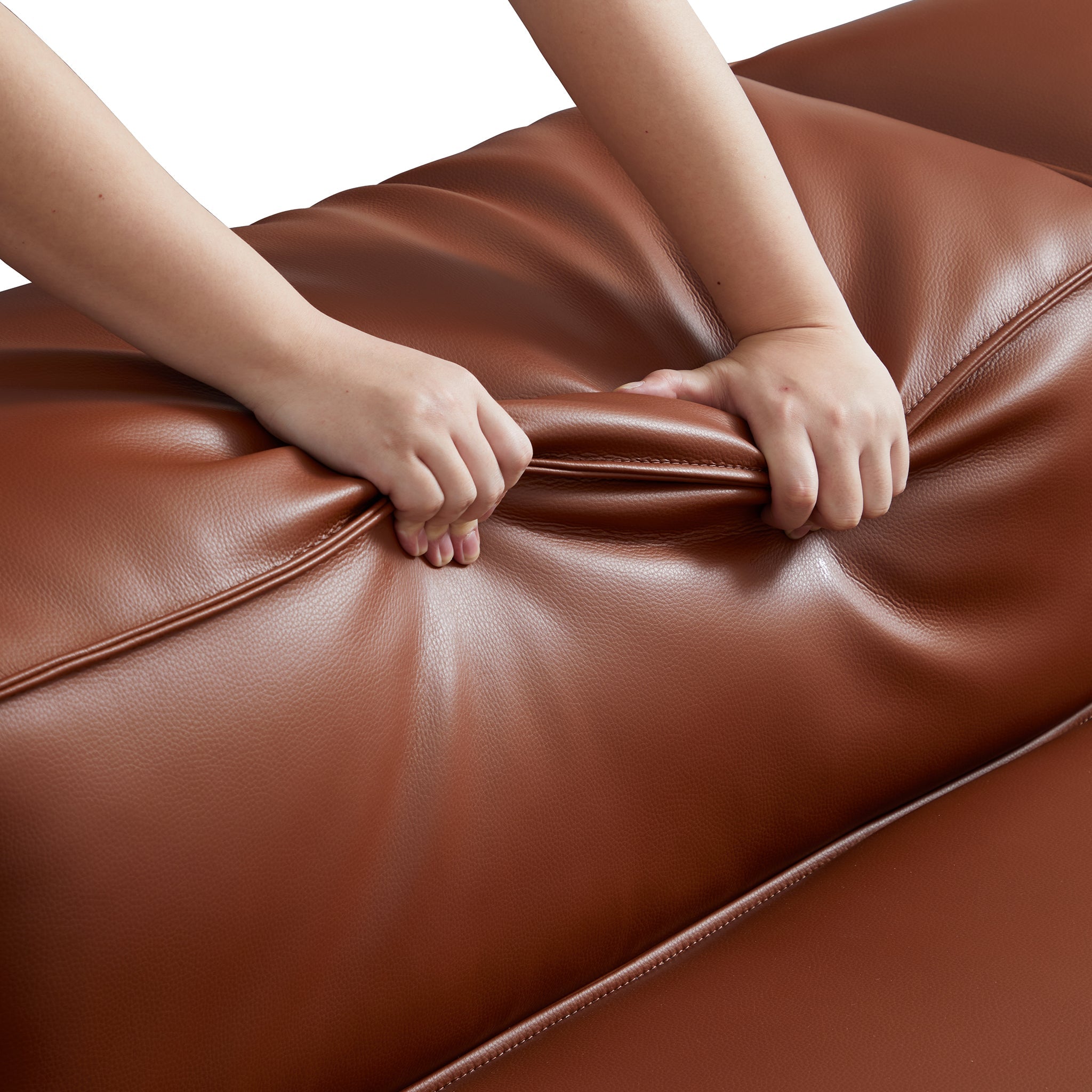 Cube Modular Beige Genuine Leather Sectional