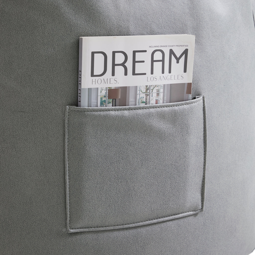 Pouf Litton en cuir gris