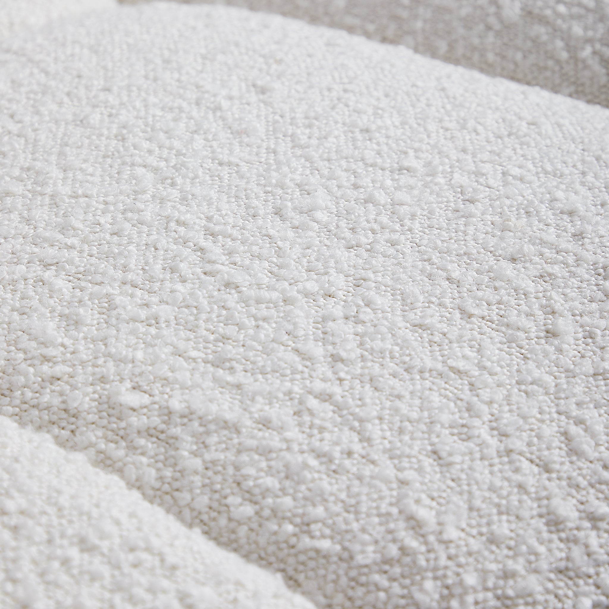 Cushy White Boucle Fabric Tufted Armchair