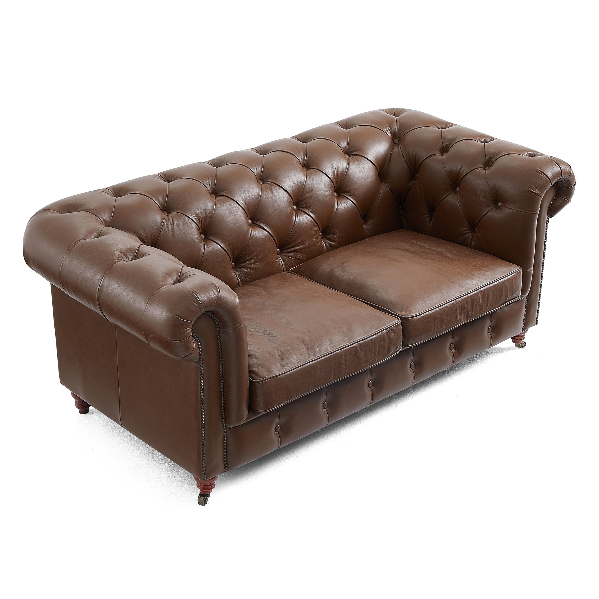 Durango Chesterfield Brown Top Grain Leather Tufted Sofa