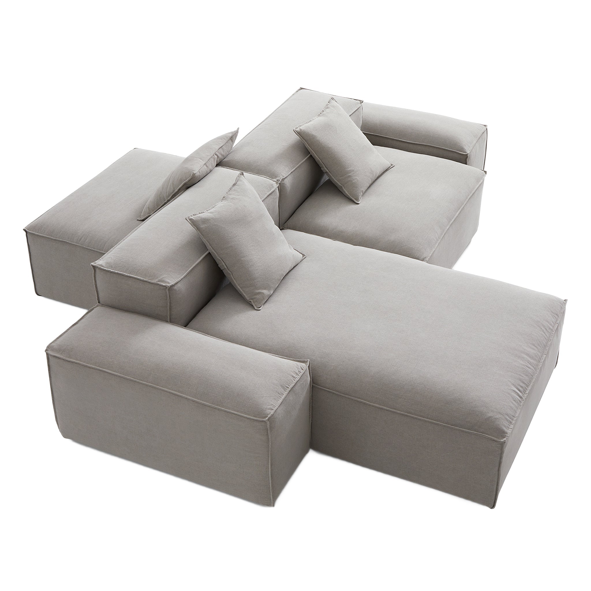 Freedom Modular Beige Double-Sided Sectional Sofa