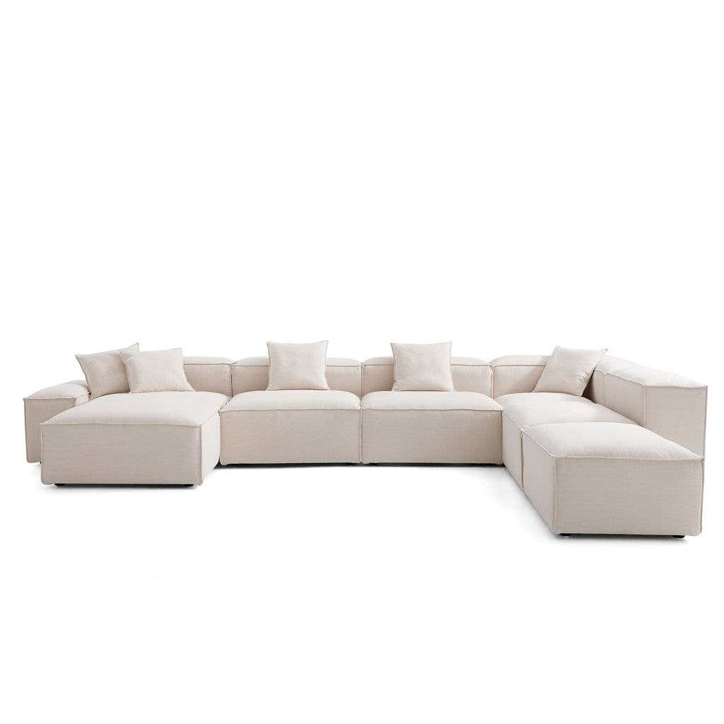 Canapé sectionnel modulaire Freedom kaki à extrémité ouverte