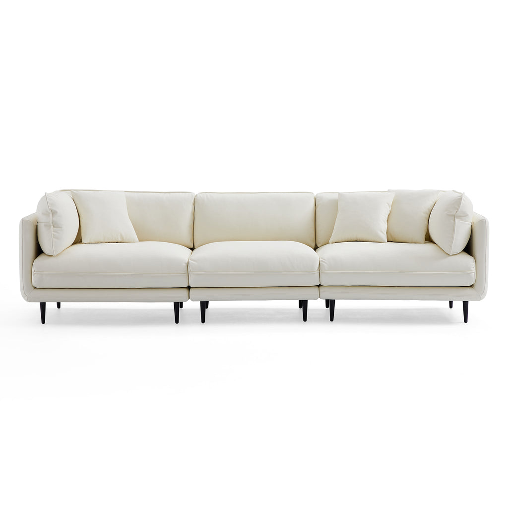 Vanilla White Leather Sofa