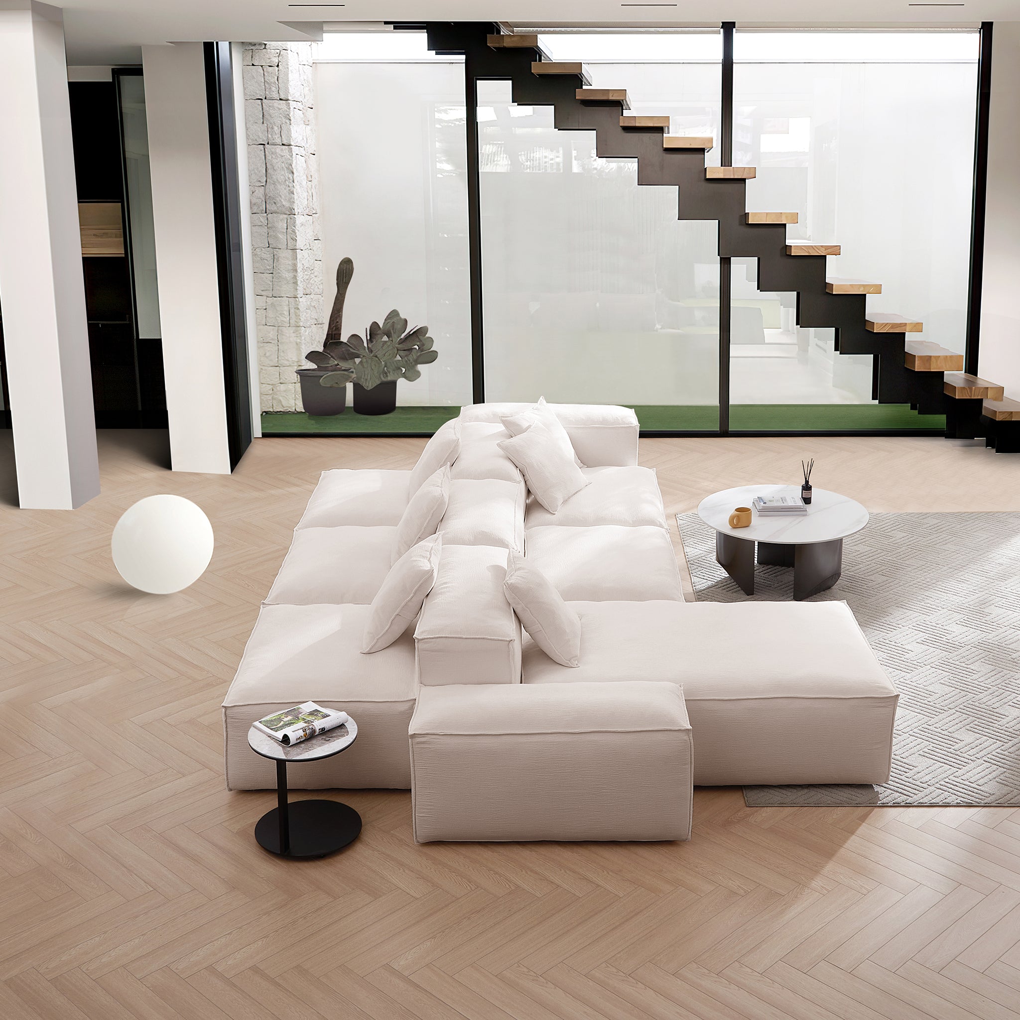 Canapé sectionnel double face Freedom Modular blanc