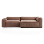 Ensemble de canapés d'angle de luxe minimaliste en tissu marron