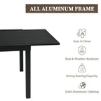 Ensemble de salle à manger de patio 7/11 pièces avec table à manger rectangulaire extensible en aluminium et 6/10 chaises en textilène