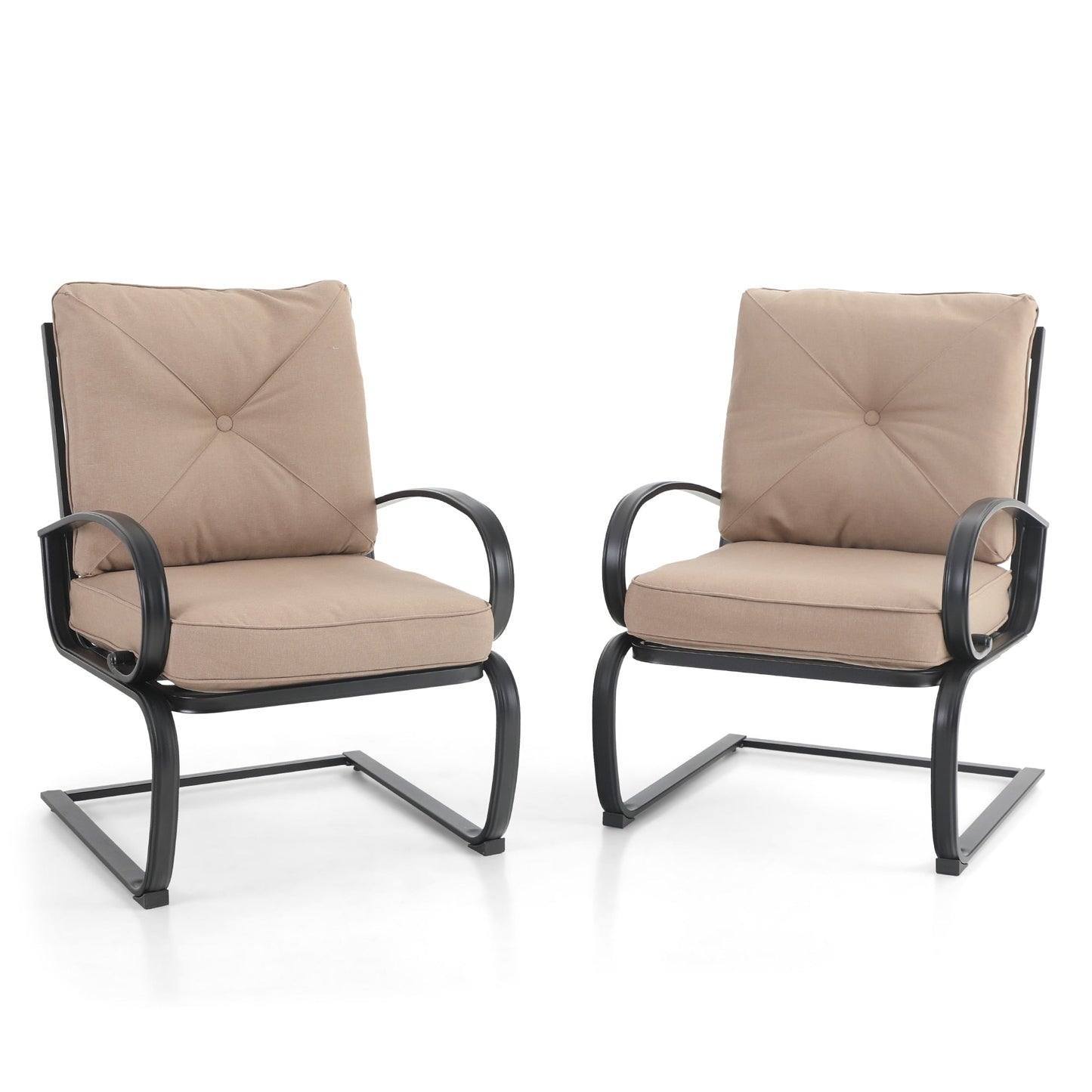 Ensemble de salle à manger d'extérieur 7/9 pièces, 6/8 chaises à ressort avec coussin, 1 rectangulaire
